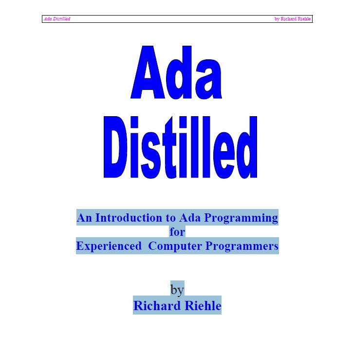 An Introduction to Ada Programming for Experienced Computer Programmers